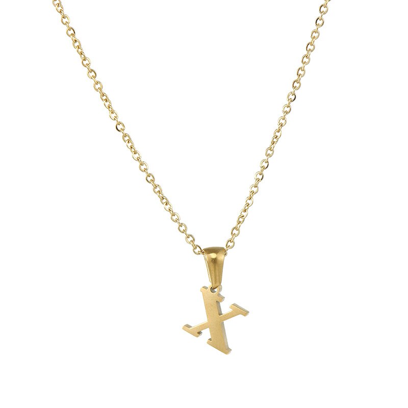 Gold color / 1 Piece Simple Series Simple Letter X Stainless Steel 18K Gold Plated Women's Pendant Necklaces Picture24